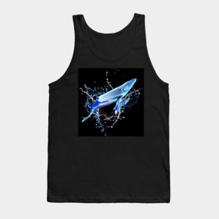 Whale and small calve against ocean splash background. Tank Top